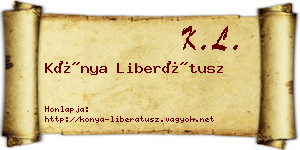 Kónya Liberátusz névjegykártya